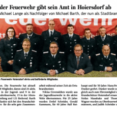 Jahreshauptversammlung der Ortsfeuerwehr Hoiersdorf